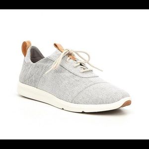 Toms Cabrillo Canvas Lace Up Sneaker Sz 10 Grey Chambray